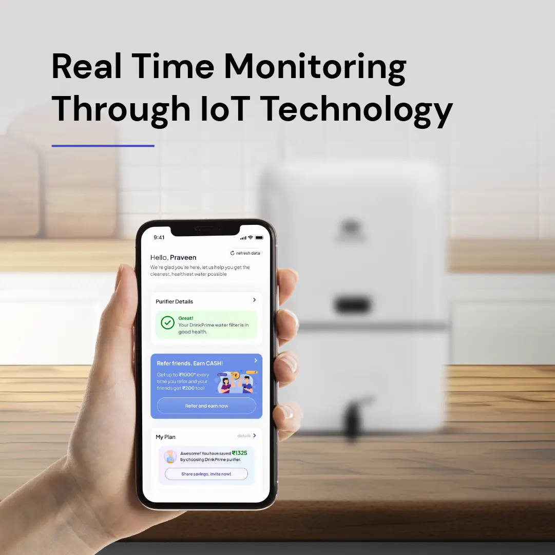 DrinkPrime ro+ water purifier with realtime monitoring through IOT in Bangalore