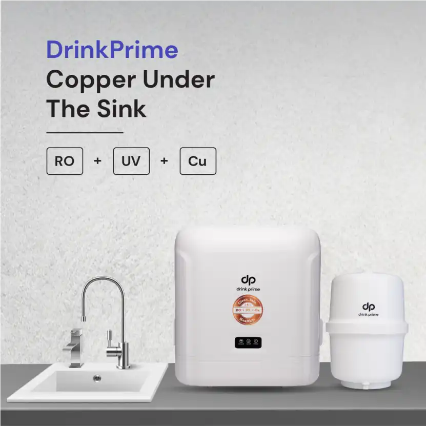 DrinkPrime Best RO+UV Under the Sink Copper Water Purifier On Rent for Home