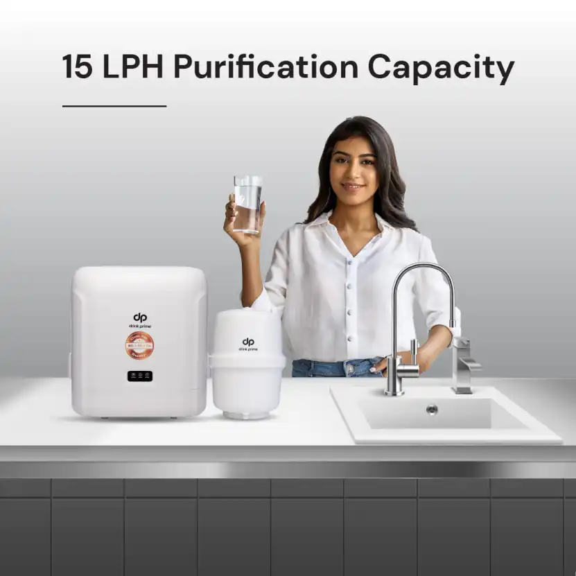 15 LPH Purification capacity for under the sink copper water purifier