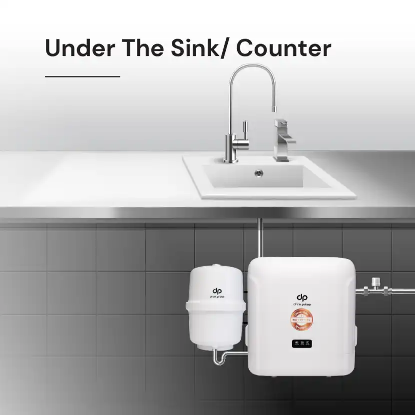 DrinkPrime Best RO+UV Copper water purifier with under the sink installation