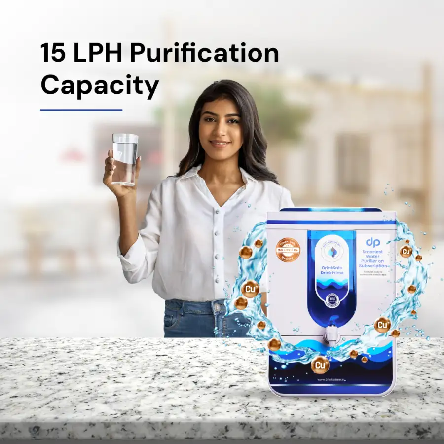 15 LPH Purification capacity for copper water purifier