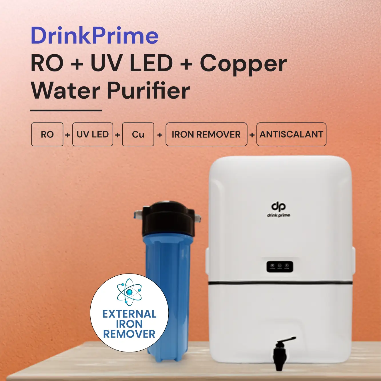 DrinkPrime Copper Water Purifier On Rent for Home