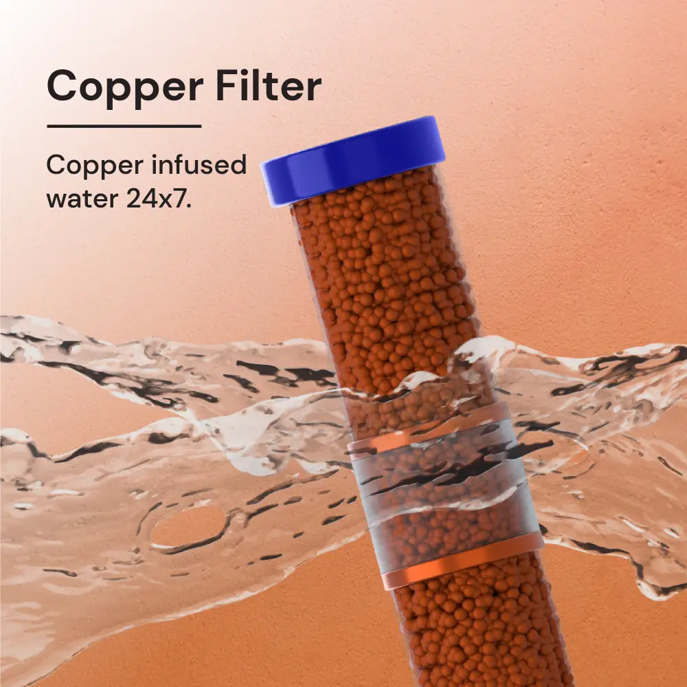 15 LPH Purification capacity for copper water purifier